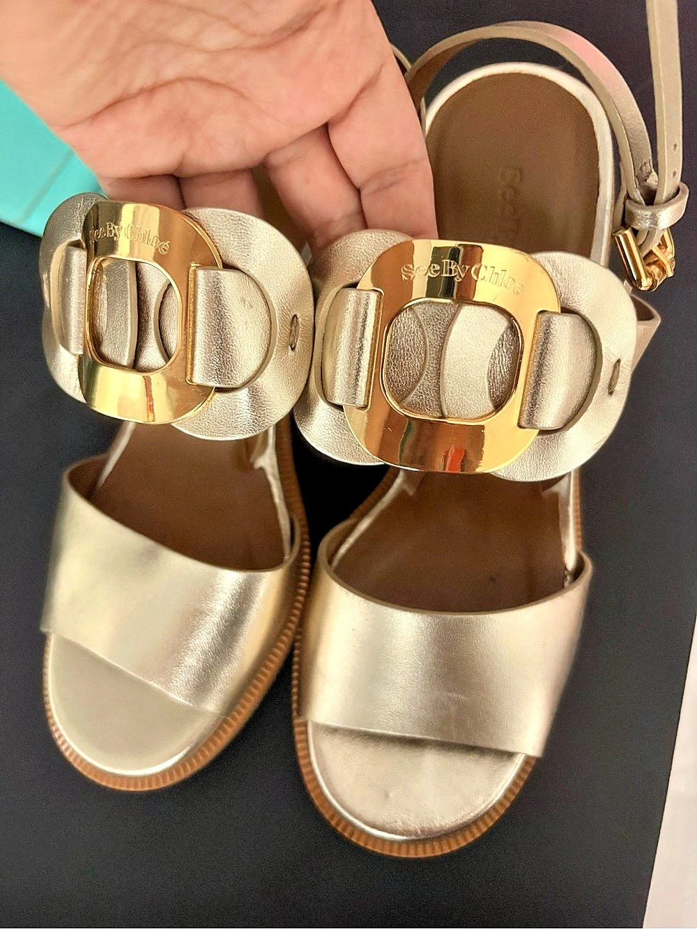 See by Chloé Lyna Heeled Sandals Gold